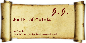 Jurik Jácinta névjegykártya